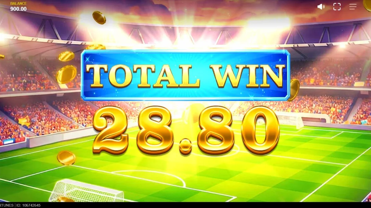 Interface do jogo de slot World Football Fortunes com temática de futebol