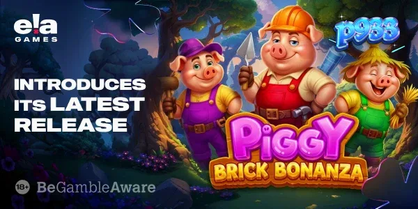 Interface do jogo Piggy Brick Bonanza em um dispositivo móvel